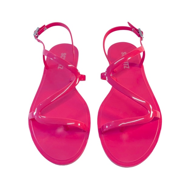 SCHUTZ Hot Pink Jelly Sandals with Silver Tone hardware NEW WITH TAGS SZ 7 - Picture 3 of 14
